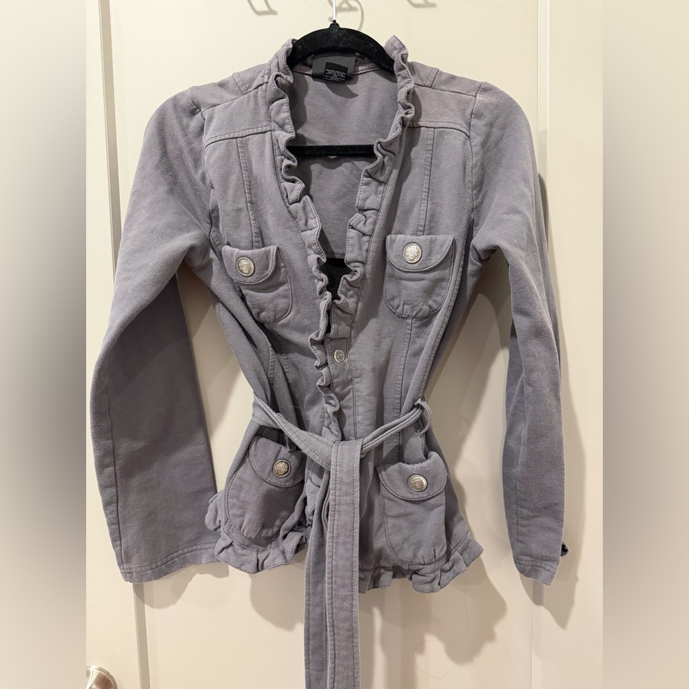 L.A Kitty Vintage Y2K Ruffle Tie Waist Jacket